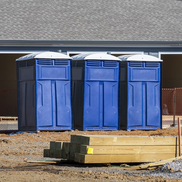 how often are the portable restrooms cleaned and serviced during a rental period in Fannett